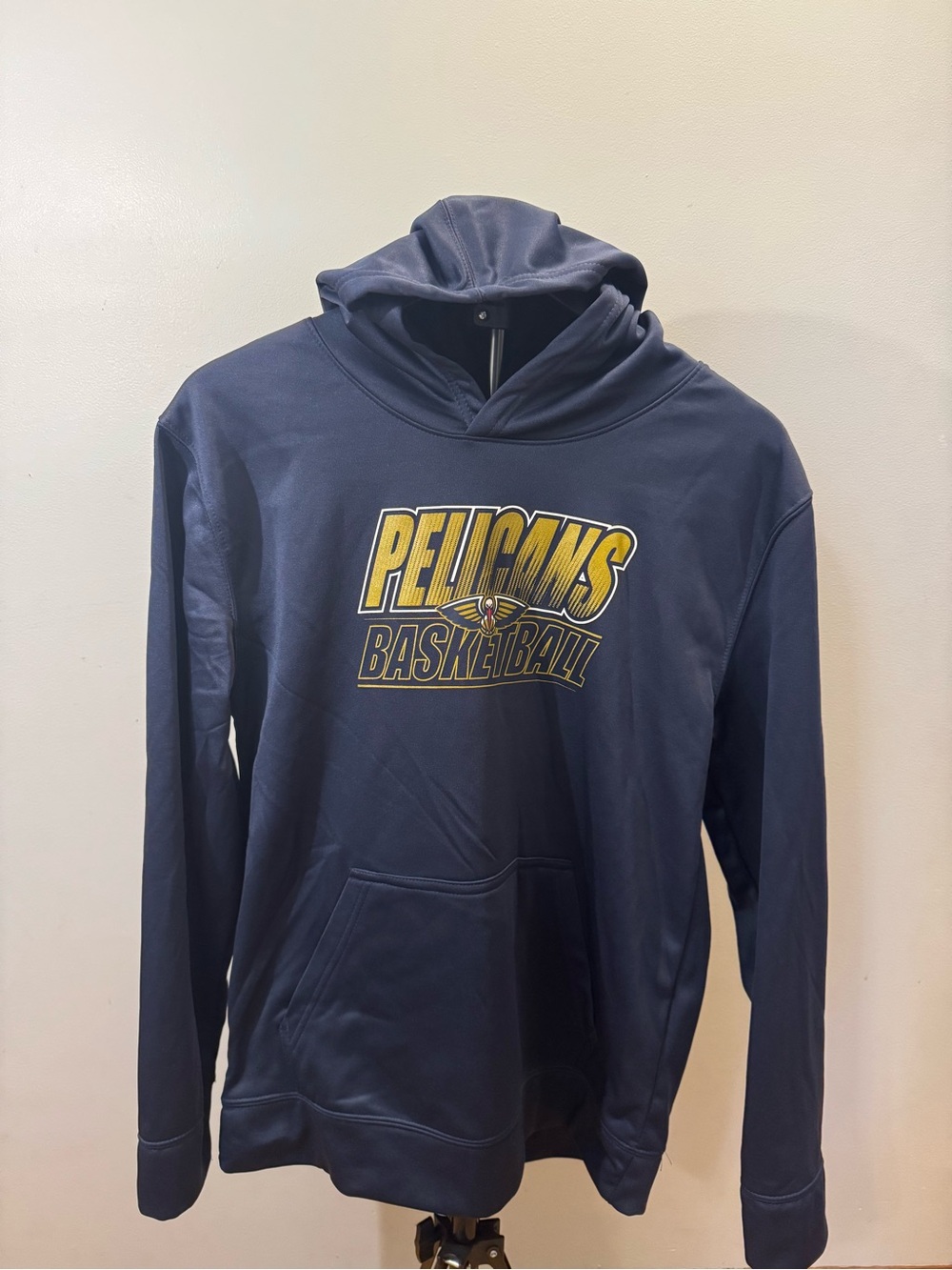 Pelicans Basketball Navy Hoodie - Yellow Logo